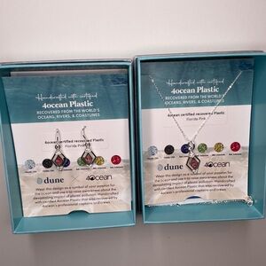 Dune Jewelry Vivienne Silver and Pink Necklace and Earring Set